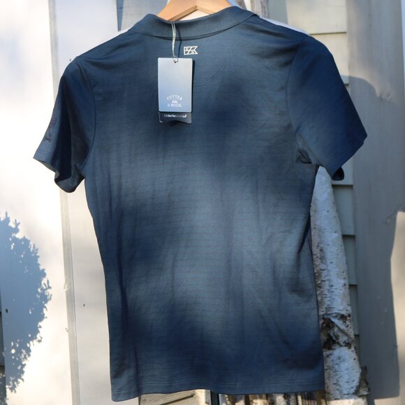 NEW Cutter & Buck Teal Tonal Stripe Dry Tec Embroidered NH Patch Golf Shirt Sz S - Picture 5 of 9